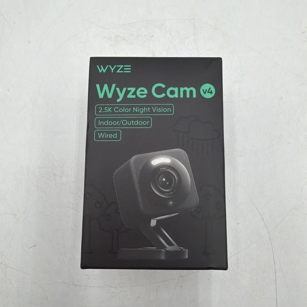 Wyze Cam V4 2.5K Color Night Vision Indoor/Outdoor Black Google Alexa